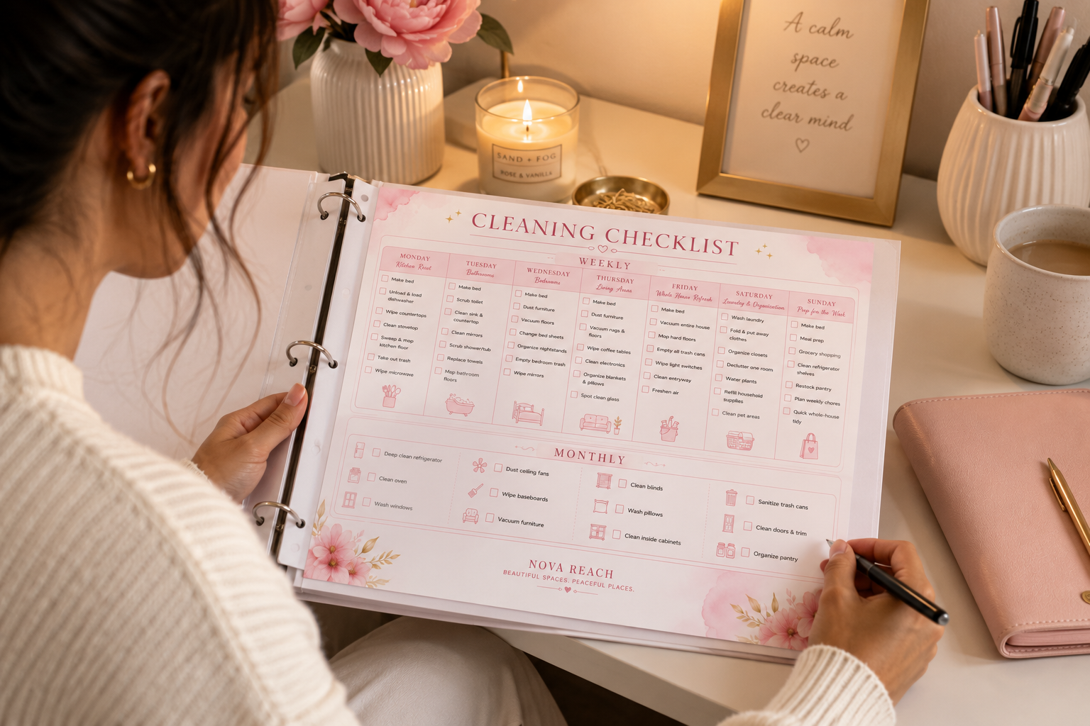 Nova Reach Cleaning Checklist – Weekly & Monthly Printable
